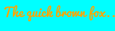 Image with Font Color FFA500 and Background Color 00FFFF